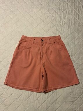 Women’s High-Rise Coral Pink Cotton Shorts